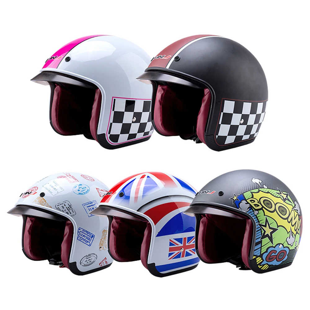 Мотоциклетный шлем с открытым лицом для мужчин на 4 сезона Cascos Para Moto классический