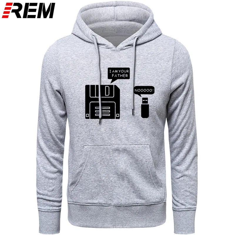 REM USB дискета я ваш отец мужские хлопковые с длинным рукавом юмором диск повседневные Camisetas Hombre мужские кофты с капюшоном, толстовки - Цвет: GRAY BLACK