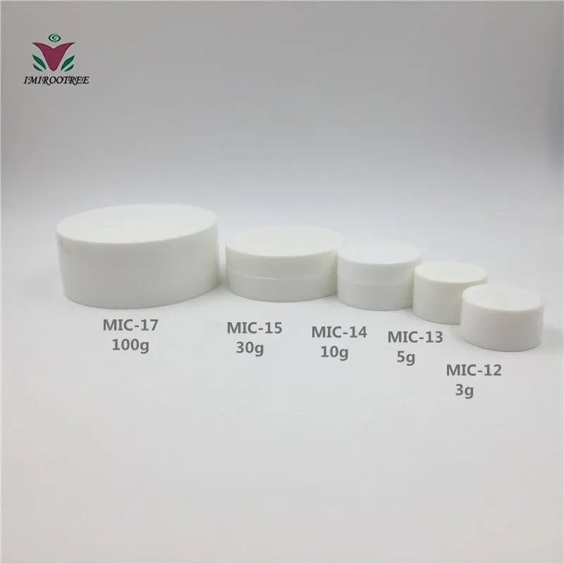 

3g 5g 10g PP white concave Plastic Cream Jar, Small Cream Box for Cosmetic Packaging