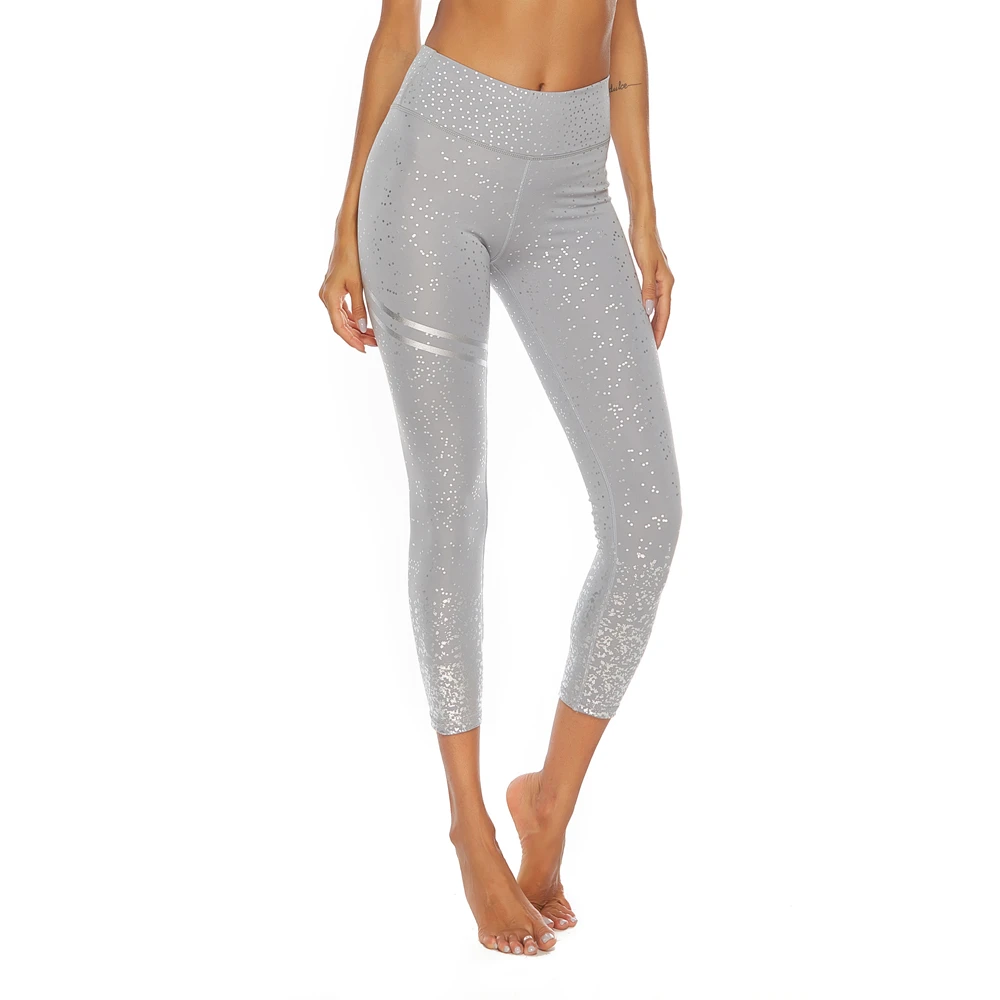 Леггинсы для йоги с золотым принтом женские сексуальные леггинсы спортзала