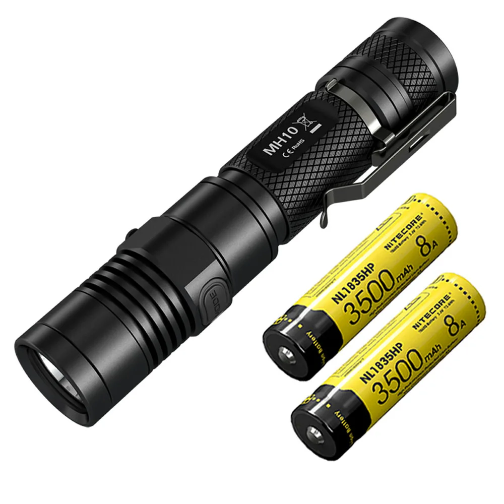 NITECORE MH10 USB Перезаряжаемый фонарик комплект CREE XM-L2 U2 max 1000 люмен расстояние луча 232 м факел поиск спасательный маяк