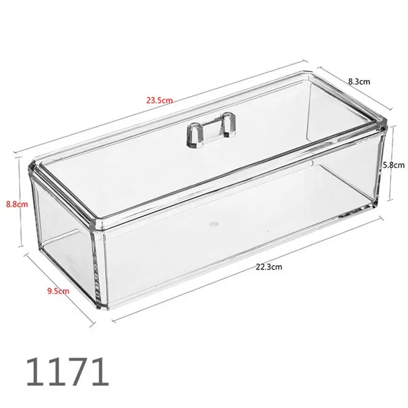 Акриловая прозрачная прямоугольная коробка для хранения продуктов органайзер