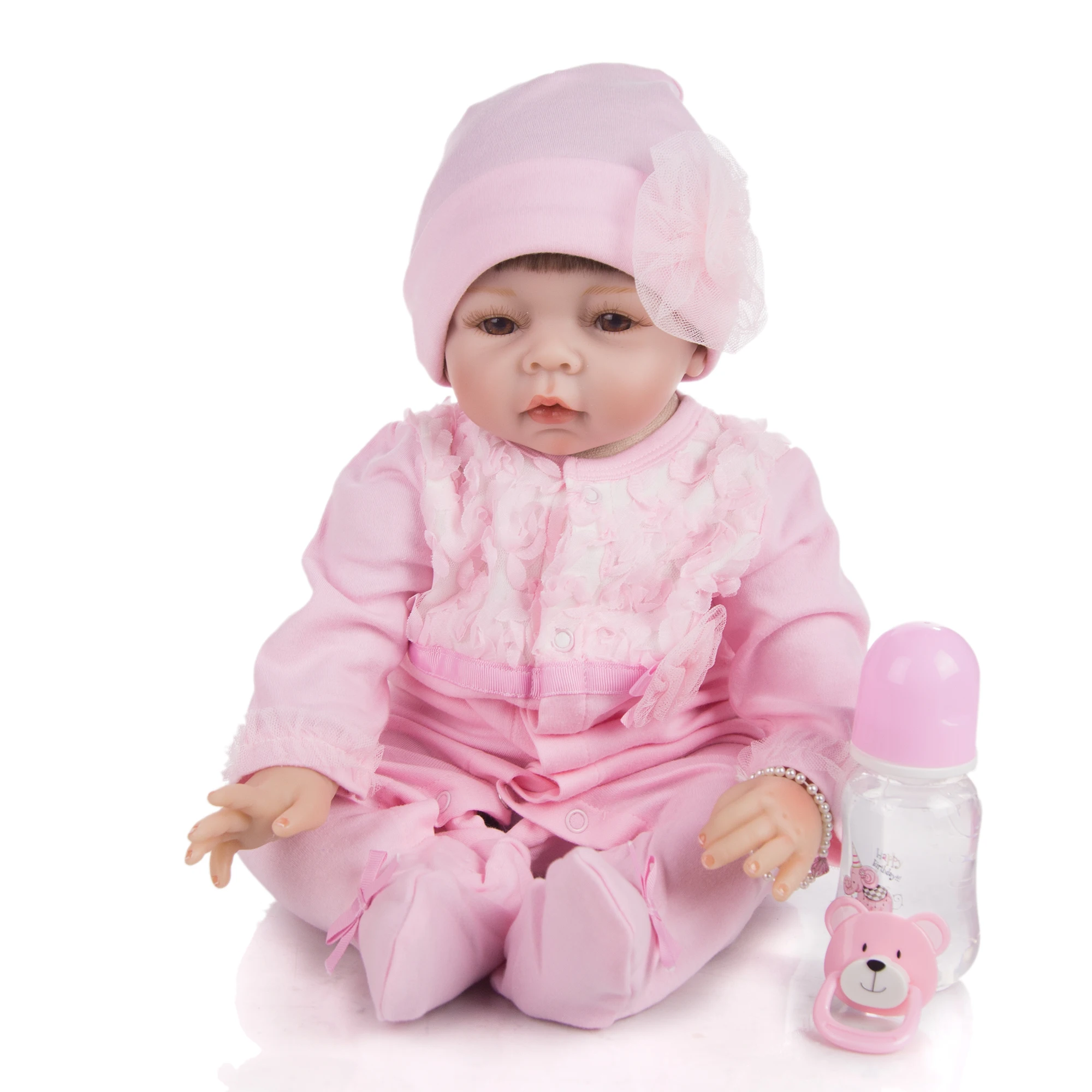 Большая скидка 22 дюйма кукла реборн Bebe девочка или мальчик ткань тело