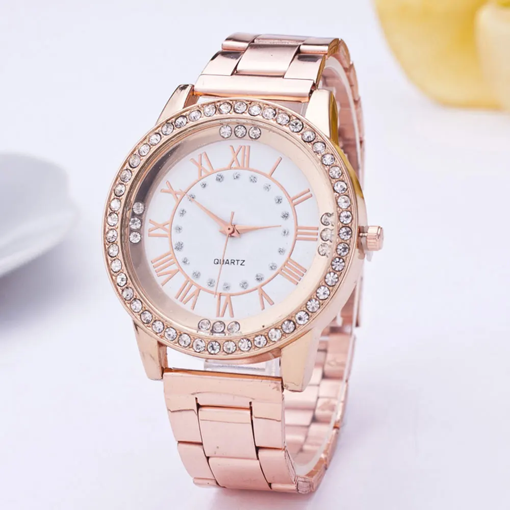 

2020 New Women's Watch Luxury Gold Stainless Steel Sports Watch Unisex Quartz Watch Classic Ladies Rhinestone Clock Reloj Mujer