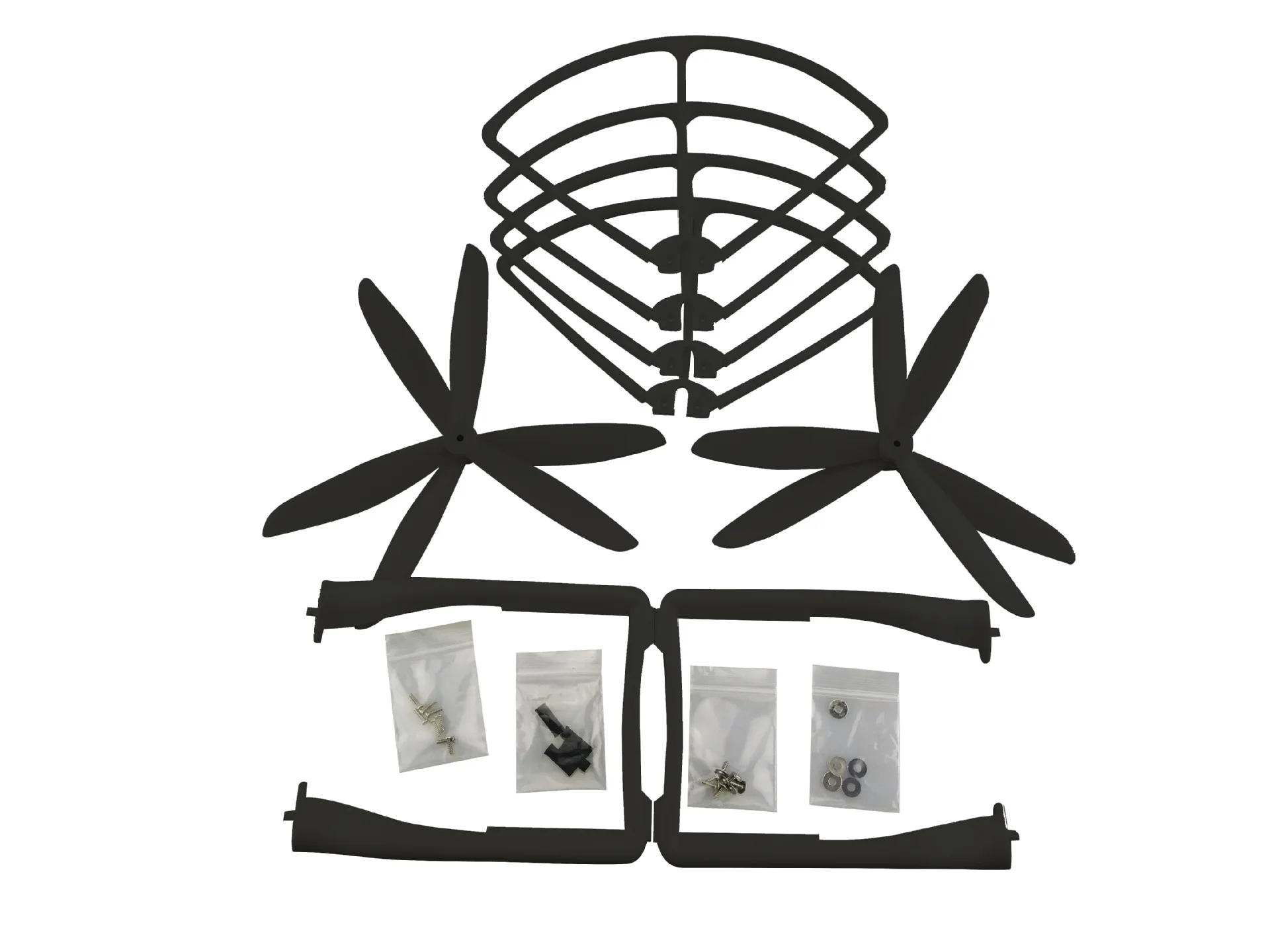 Черный комплект из 3 предметов обновленное шасси лопастные пропеллеры + Защитные