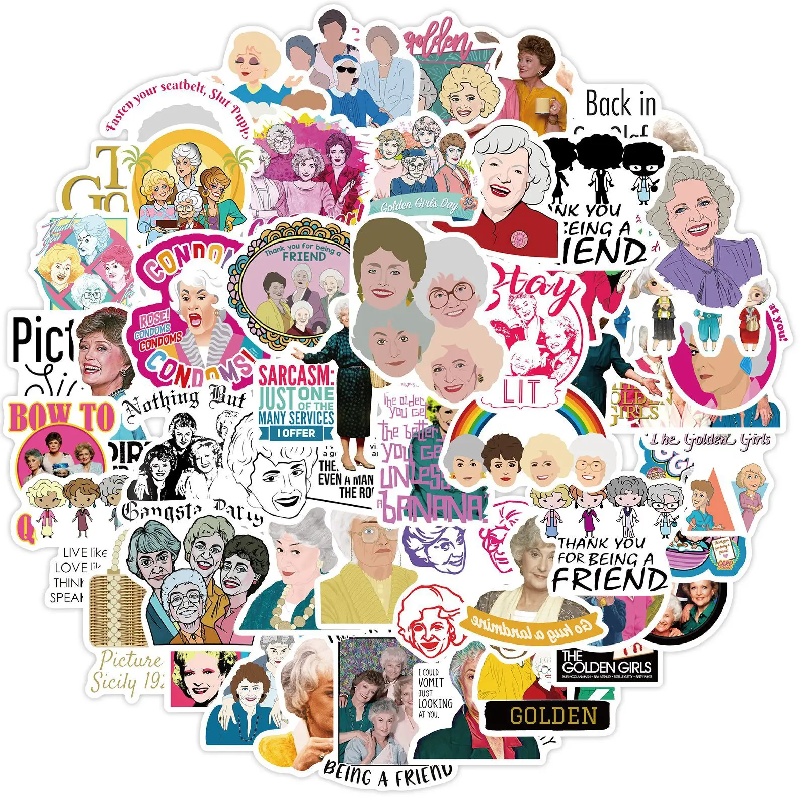 

10/30/50PCS Golden Girls Stickers Classic Comedy 80's Funny TV Series Graffiti Sticker To DIY Suitcase Laptop Notebook Wholesale