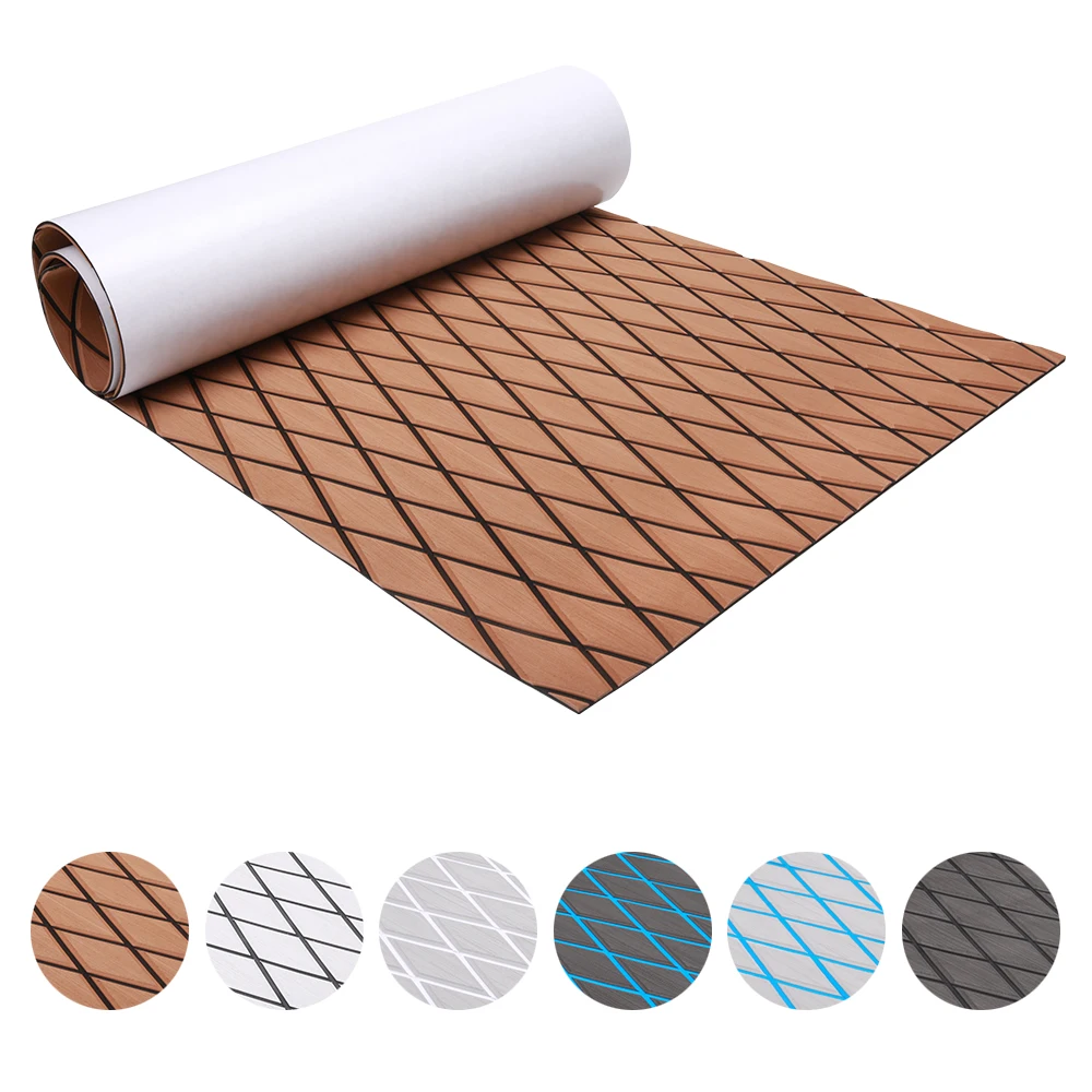 

1900x700x6mm EVA Foam Luxury Decking Sheet Anti-Skid Boat Deck Self-Adhesive Yacht Flooring Pad Anti-fatigue Diamond Shapes Mat