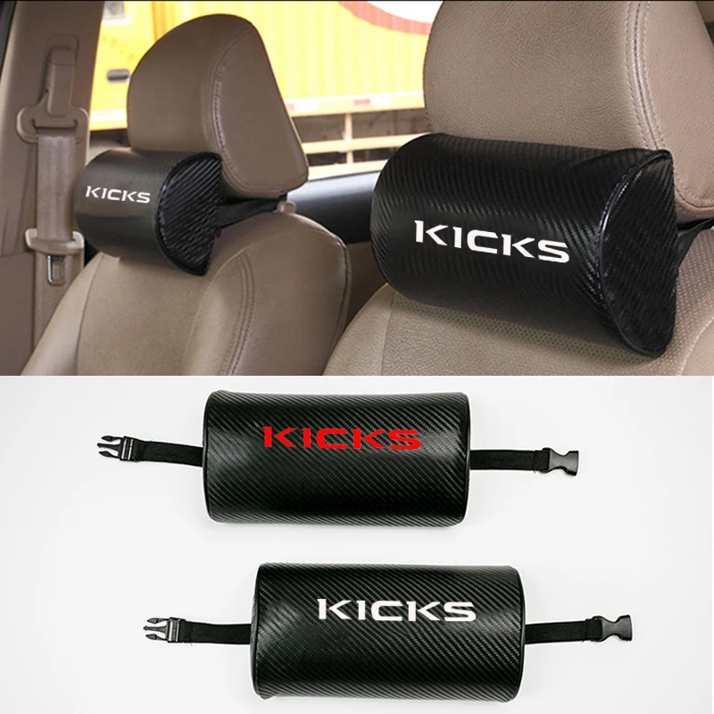 

Carbon Fiber Texture PU Leather Car Neck Pillow For Nissan Kicks
