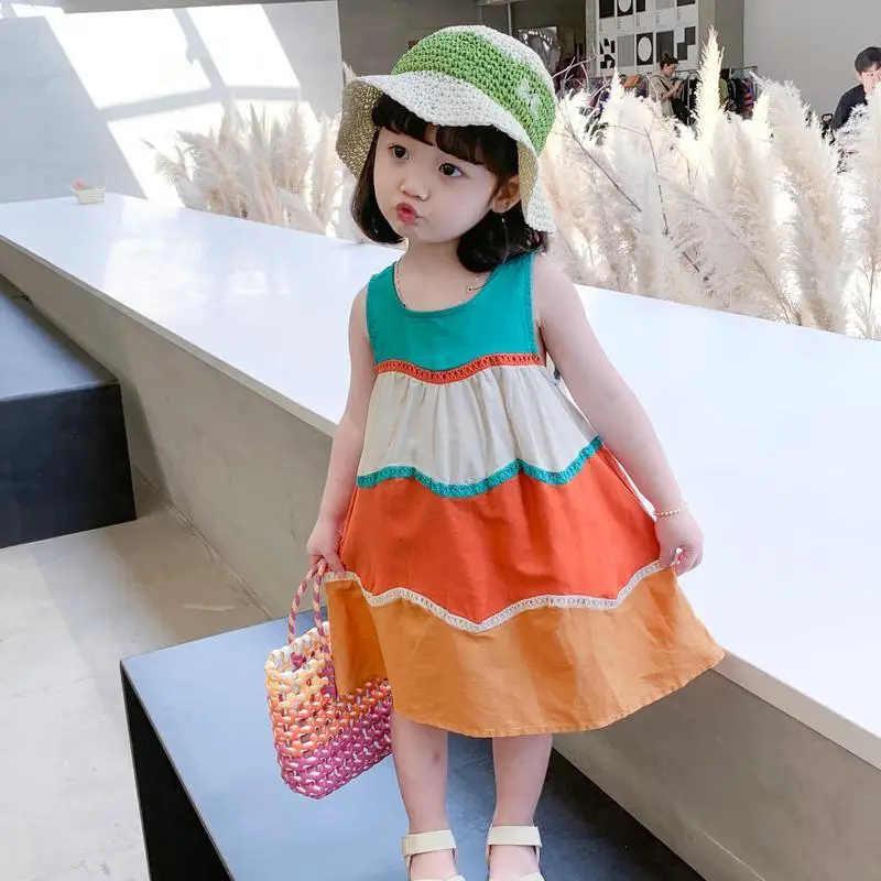 

Baby Toddler Girls Dress Colorful Dresses Princess Skirt 2021 Summer Pettiskirt, Cake Dress, for Children Baby Clothing Suit