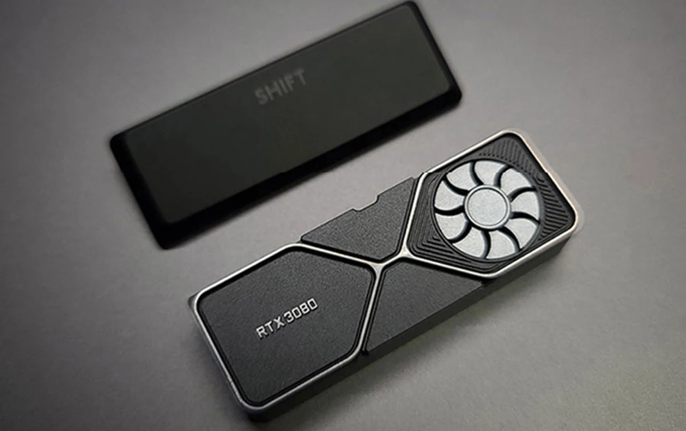 

RTX3080 Graphics Card Design Metal Shift Keycaps For Cherry Mx Switch Mechanical Gaming Keyboard Fingertip Spinner Black Key Cap