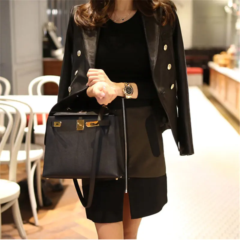 HziriP 2020 Черный шикарный матовый светильник размера плюс с высокой талией осенняя