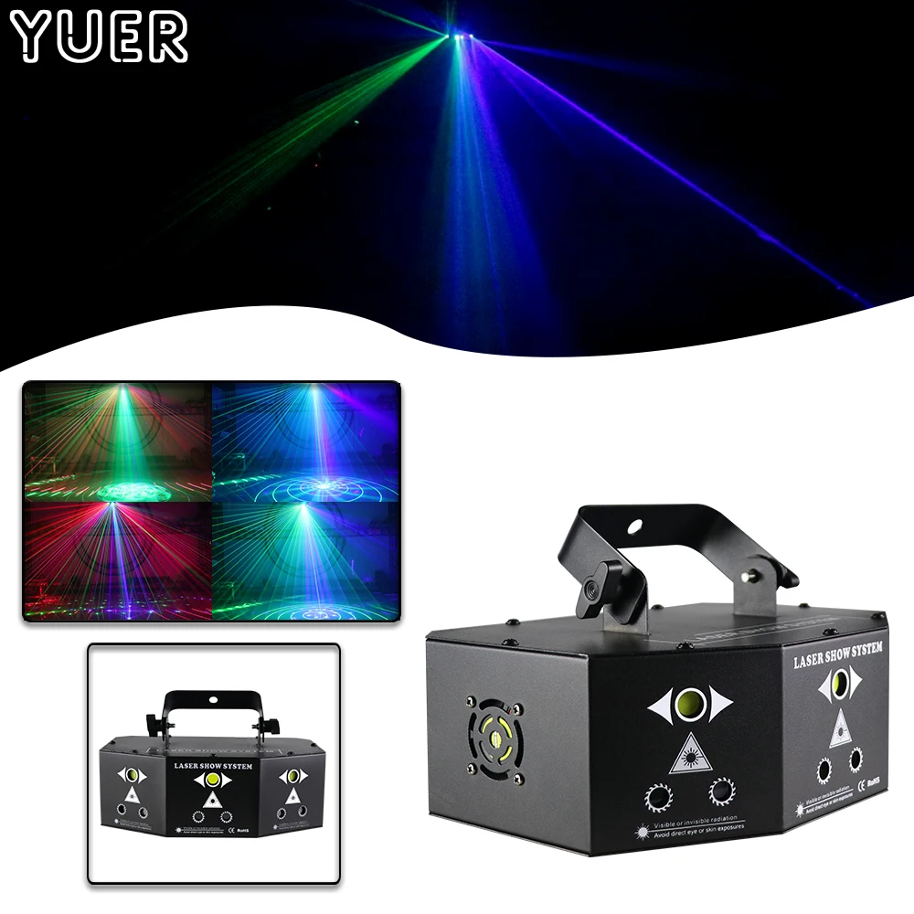 3X15W COB LED Stage Effect Light 9 Eyes RGB Laser Strobe Pattern Projector DMX512 For DJ Disco Bar Party Dance Floor Club