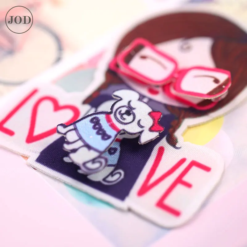 3D 2 слоистых дизайна печать мультфильм патч для детей Одежда пришить патчи на