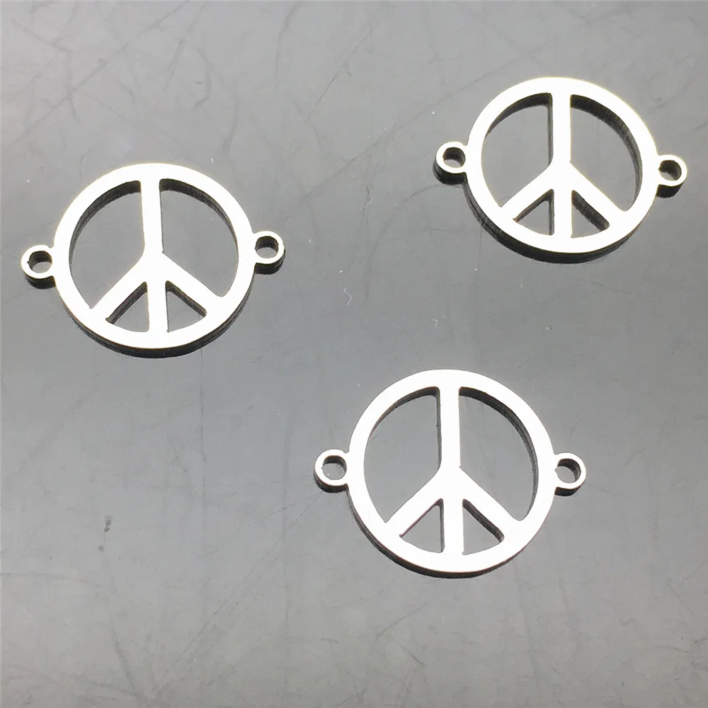 Символ мира разъемы из нержавеющей стали 10 шт Мира Шарм Ожерелье Разъем Diy