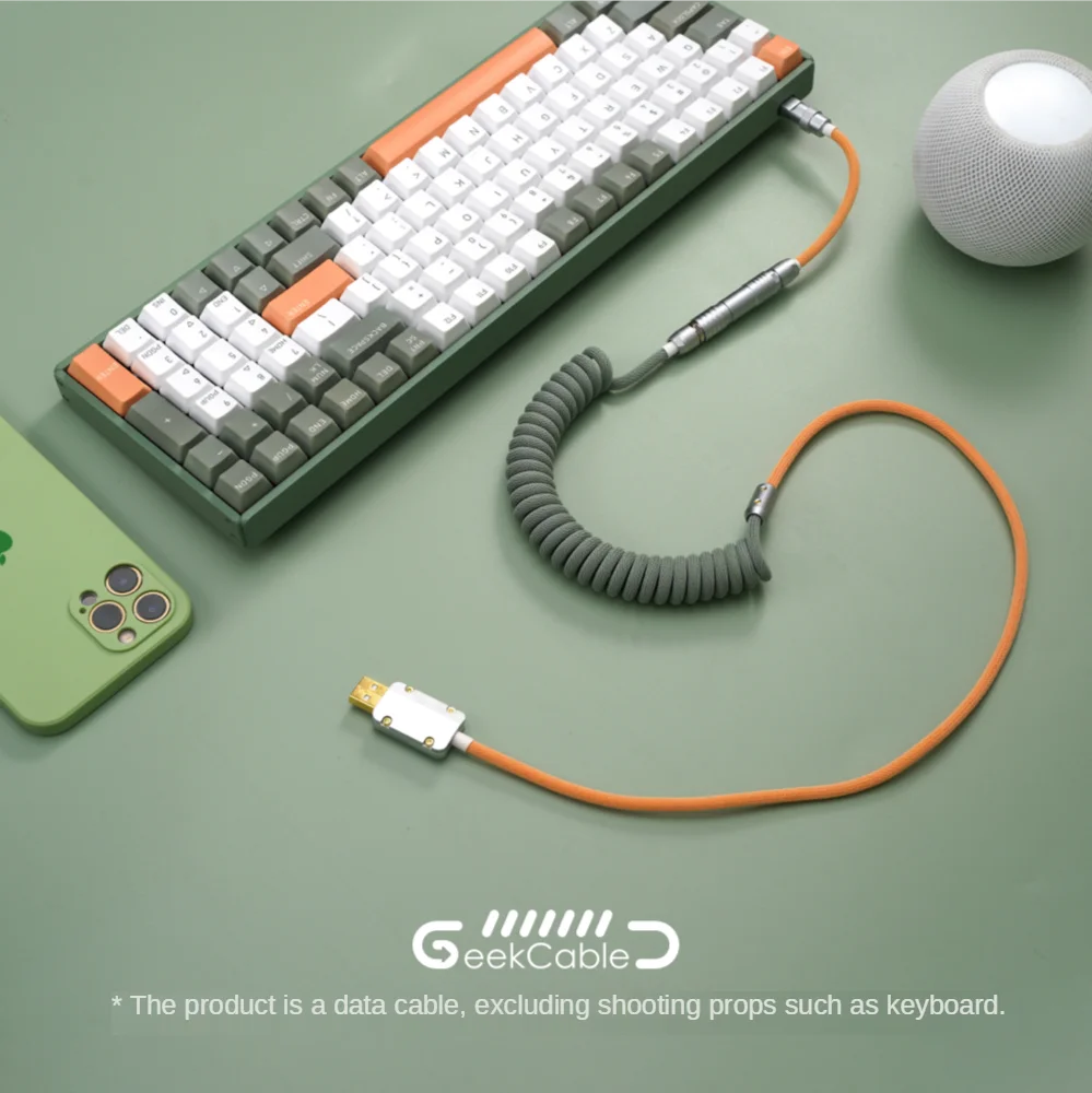 

GeekCable Pure Manual Mechanical Keyboard Theme Line IQUNIX Color Matching F96 Avocado Type-C Mini-USB Micro Keyboard Data Cable