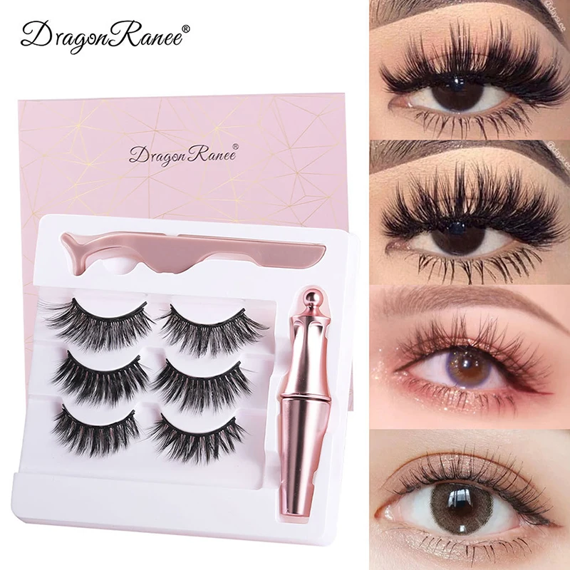 

3 пары магнитных ресниц подводка для глаз набор пинцетов 3D норковые искусственные накладные ресницы