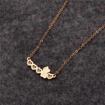 

Popular Fashion Versatile Accessories Bear Swing Creative Titanium Steel Necklace N483