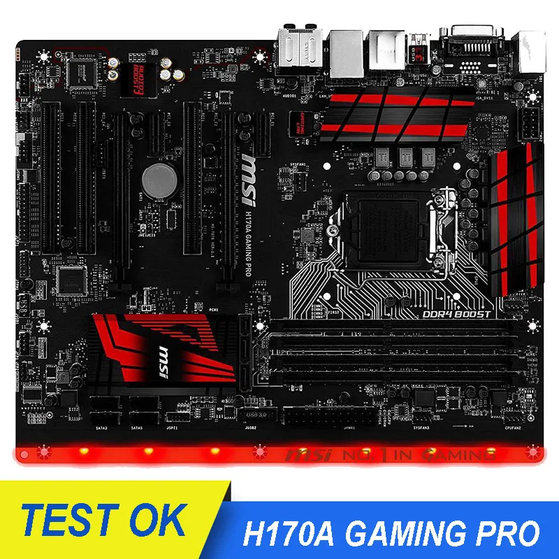 Материнская плата DDR4 для MSI H170A GAMING PRO LGA 1151 2133 МГц 64 ГБ Core i7 i5 i3 CPU PCI-E 3 0 USB3.0 ATX |