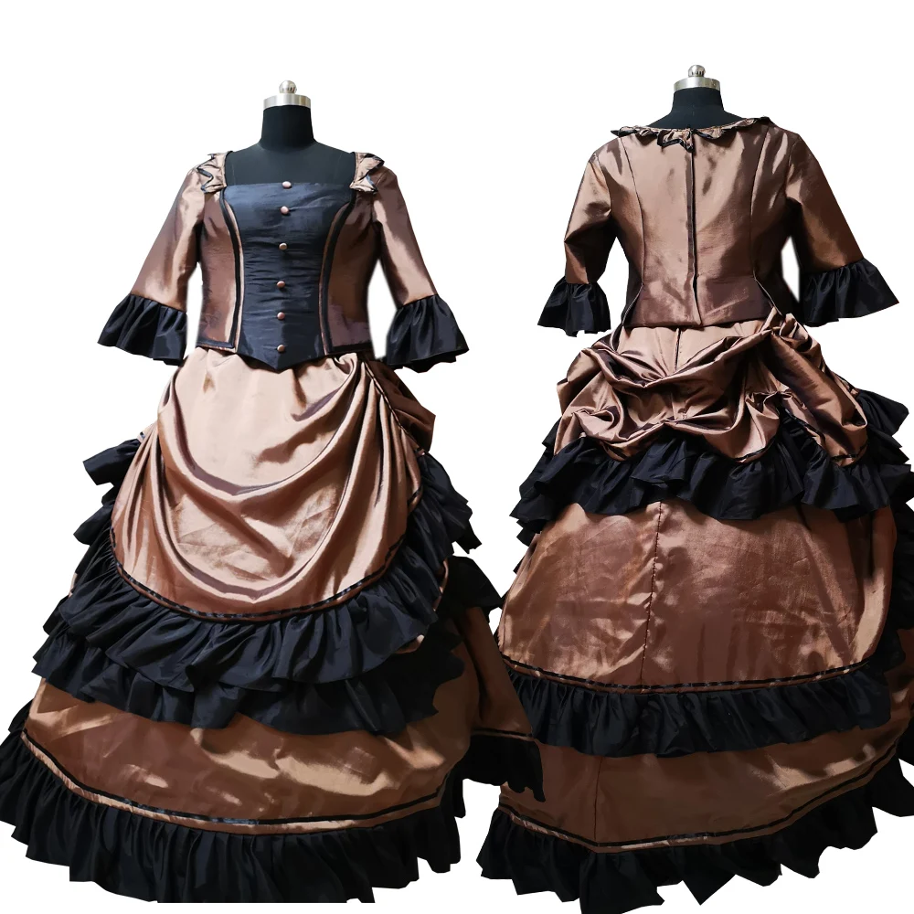 Исторический стиль! 19 вековые красные винтажные костюмы 1860S Викторианский