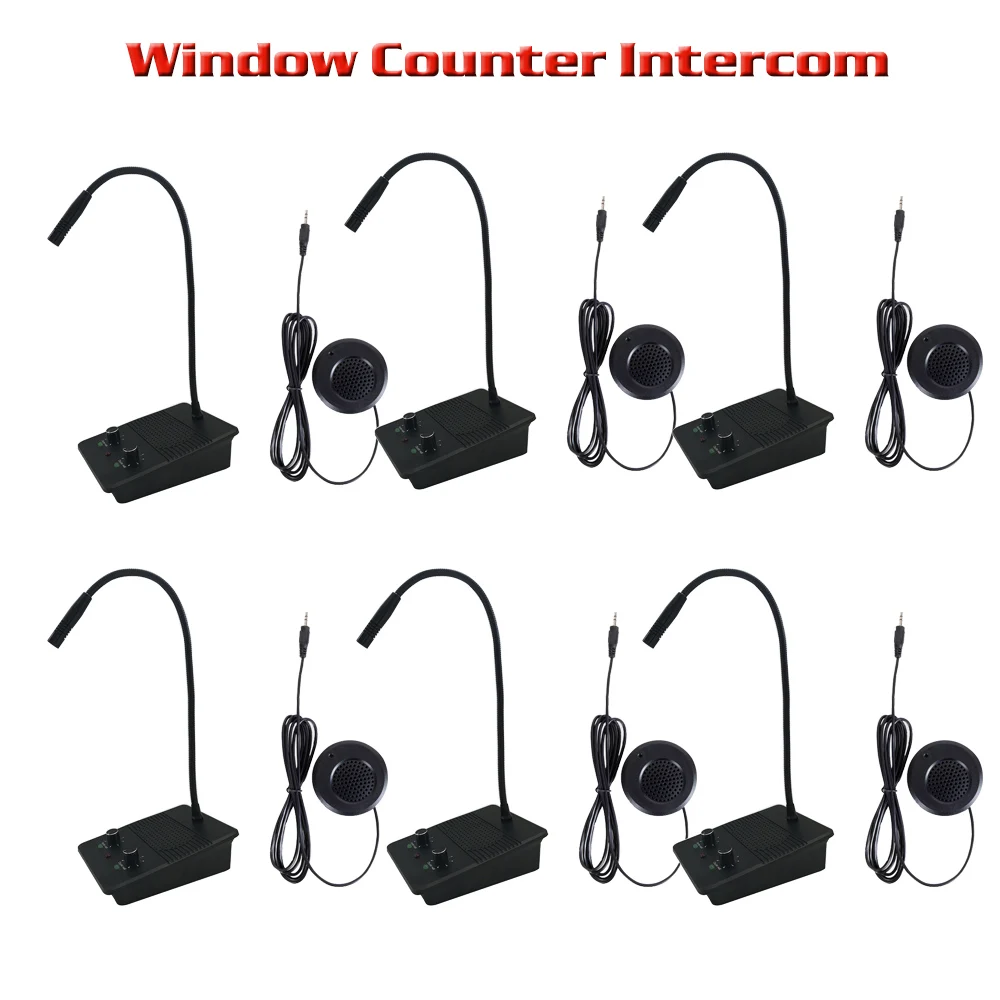 Dual Way Window Counter Intercom Internal External Speaker Zero Touch For Ticket Office Hospital Bank
