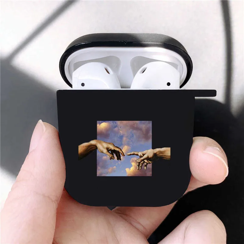 

Cartoon Statue Abstract Art Mona Lisa David lines Wireless Bluetooth Earphone Back Soft Cases For Apple Airpods 1 2 3 Pro Cover