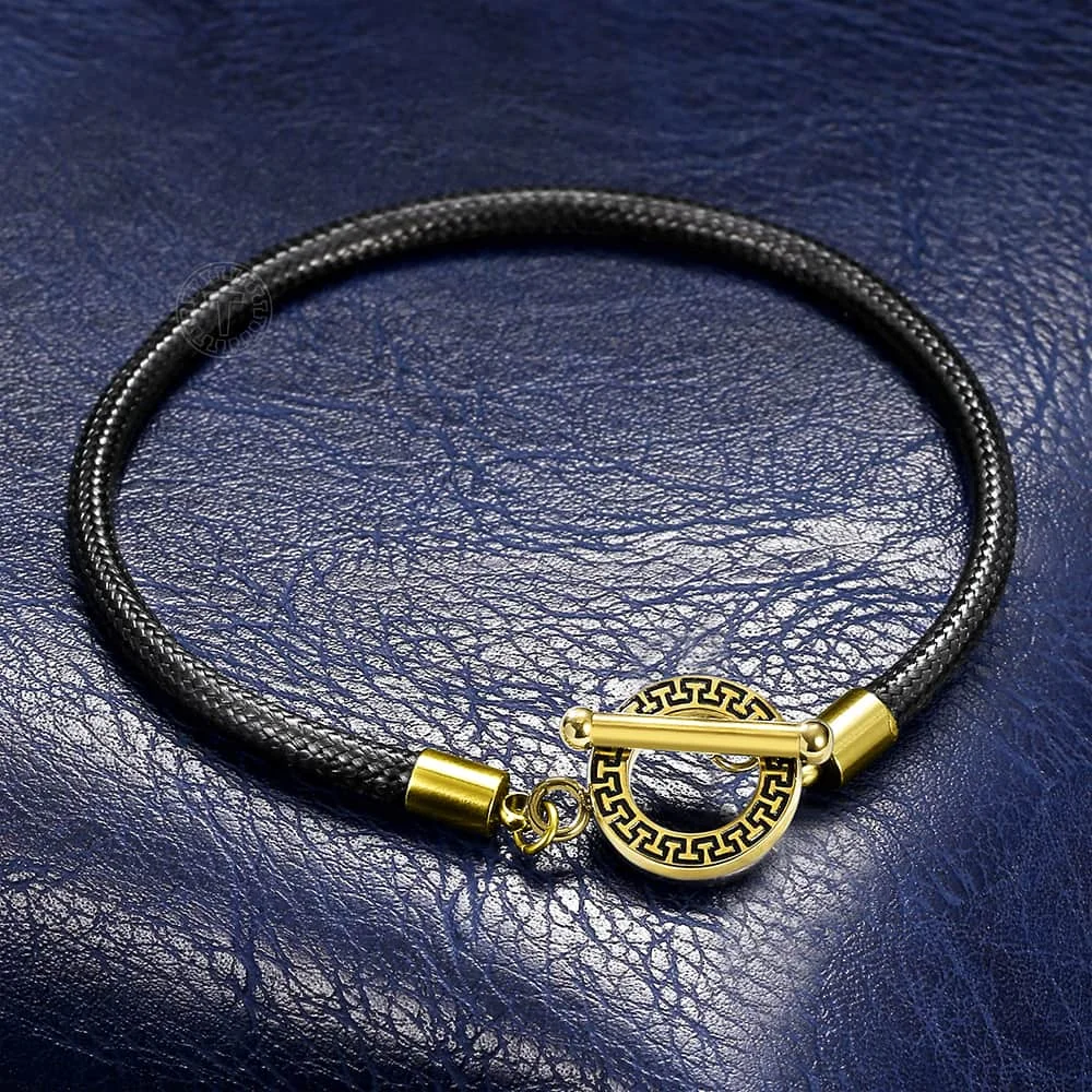 Женские s мужские браслеты 4 мм простые черные из искусственной кожи для мужчин и