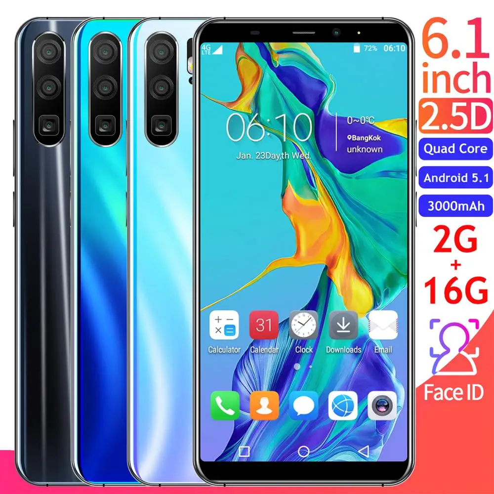 P31 четырехъядерный 6 1 дюймовый водонепроницаемый экран Лицо id 3000 мАч 2 Гб ОЗУ 16 ПЗУ