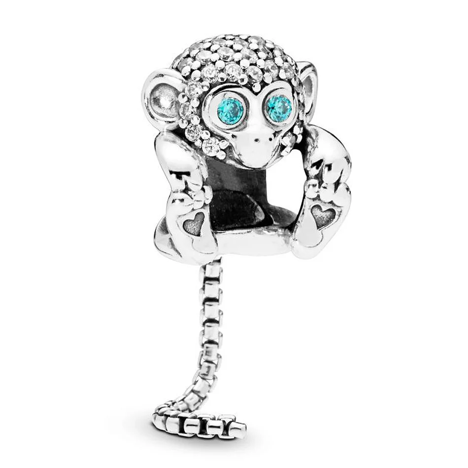 Оригинальная длинная змеиная цепочка с хвостом блестящая обезьянка