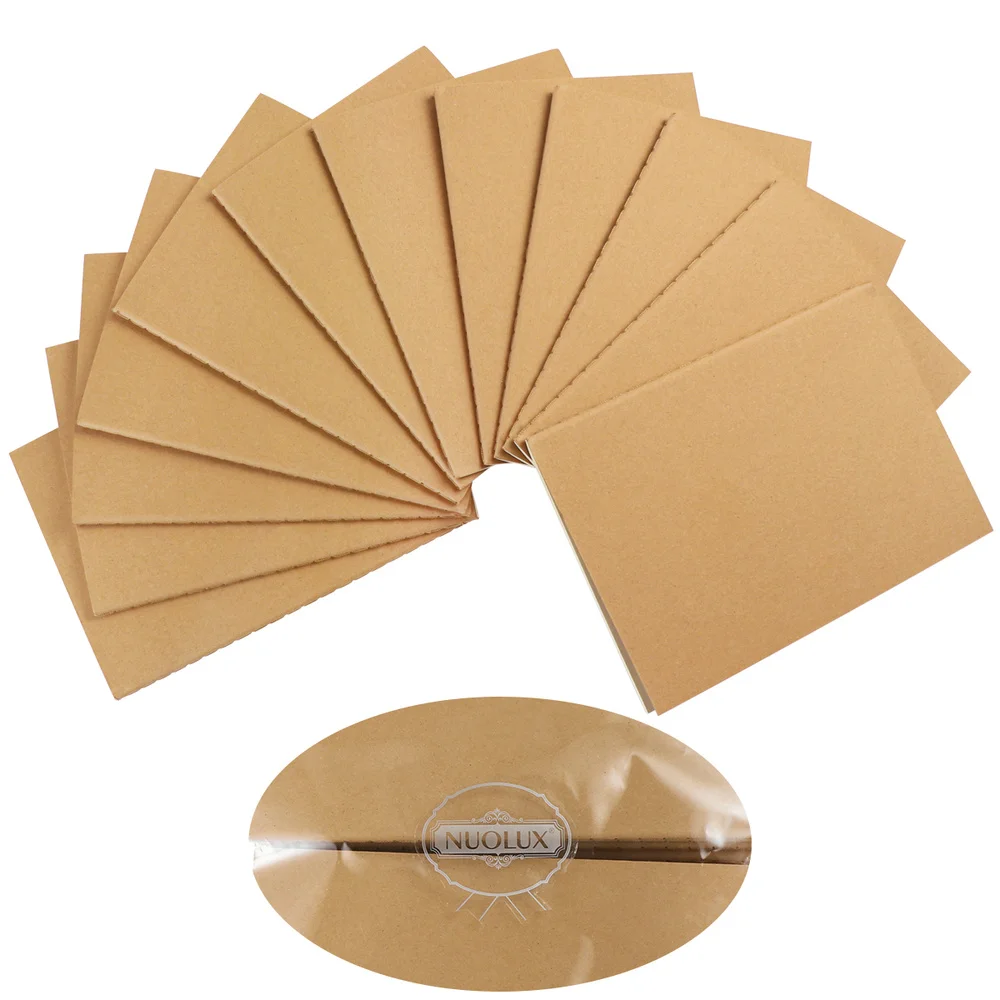 

NUOLUX 12PCS A6 Kraft Notebooks Kraft Brown Blank Pages Blank Cover Kraft Journals