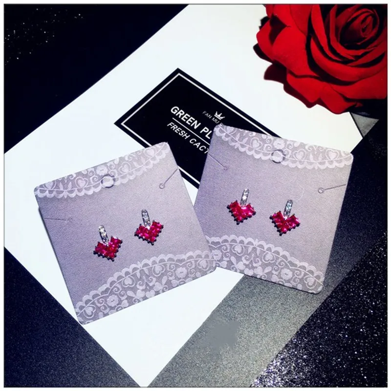 Женские серьги-подвески из стерлингового серебра S925 пробы рубиновое ювелирное