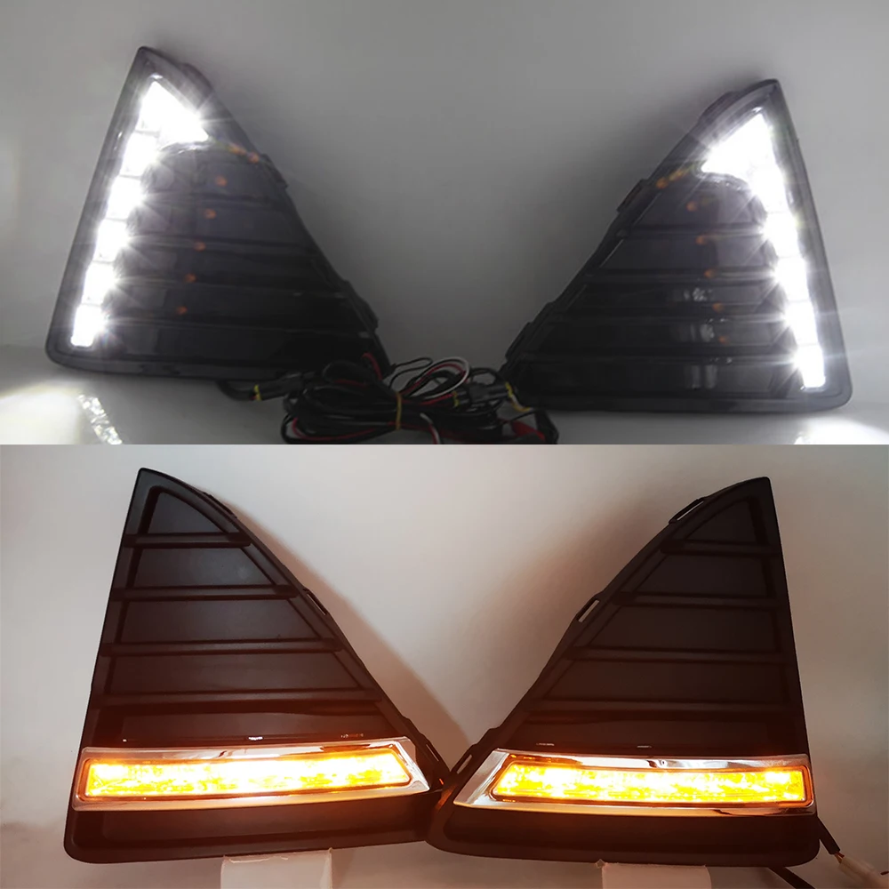 DRL светодиодная противотуманная фара с желтым поворотным сигналом для Ford Focus 3 MK3