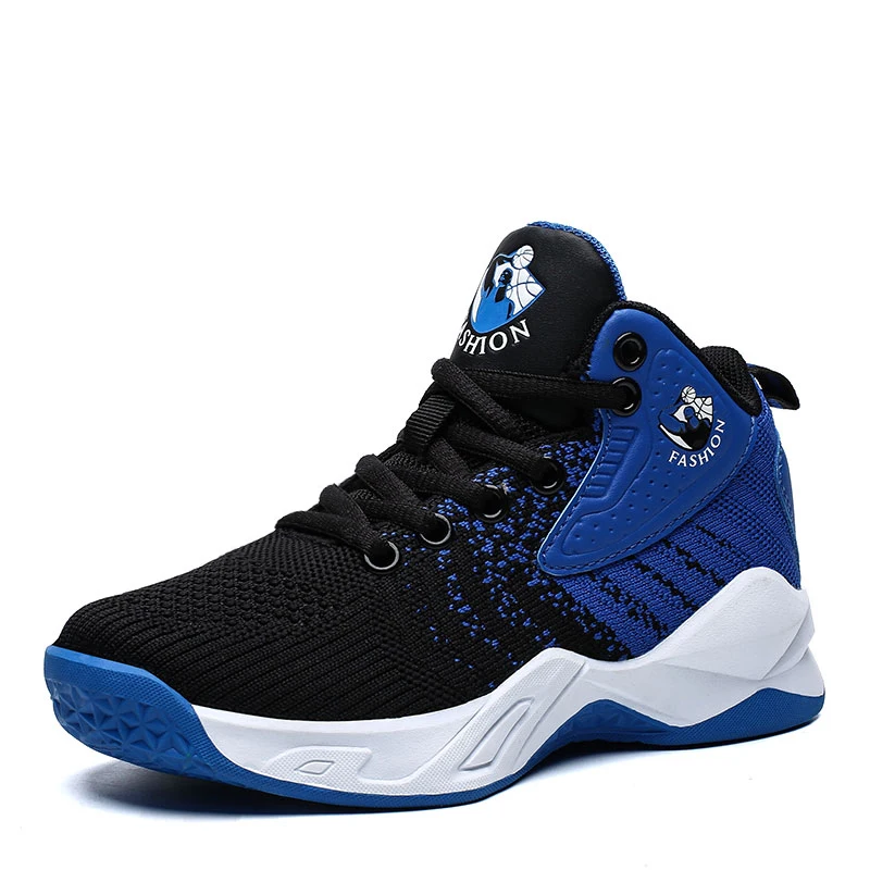 blue Высокие баскетбольные кроссовки Jordan, амортизирующая Обувь Jordan, детские кроссовки для мальчиков, спортивная обувь для Баскетбольная обувь для подростков, тренировочные ботинки - Цвет: blue