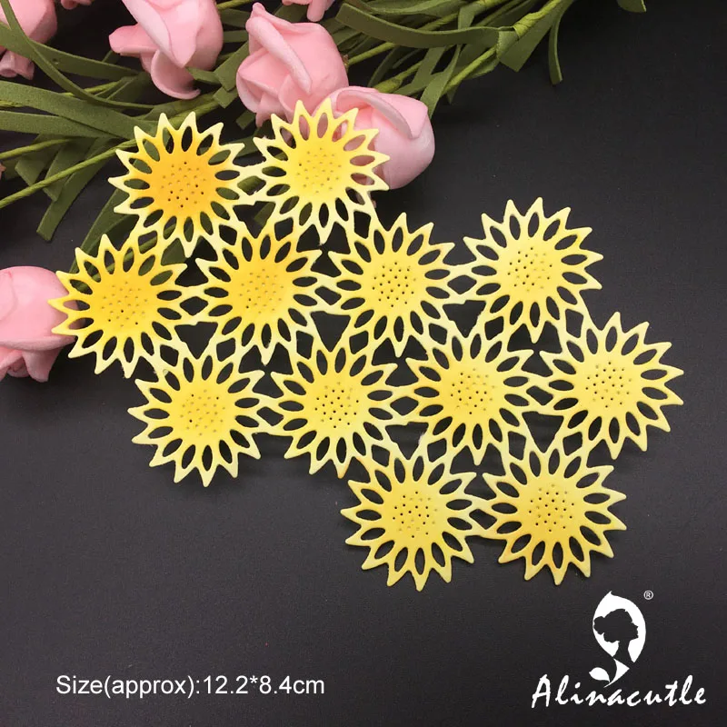 Высечка металлическая вырезка подсолнуха фотоальбом бумажная ручная работа