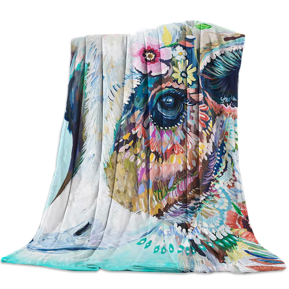 Одеяло на заказ домашний текстиль корова цветы красочные животные картина