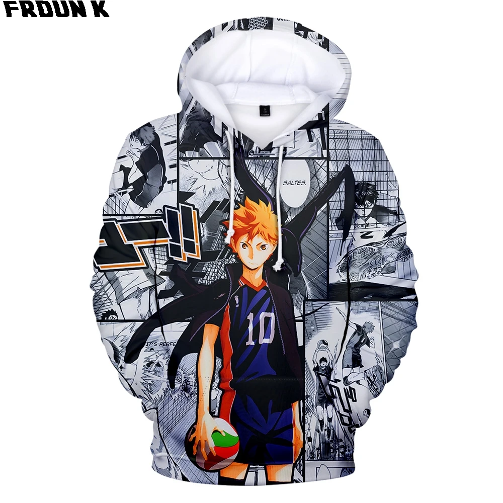 

3D Anime Haikyuu Hoodies Sweatshirts Men Women Shoyo Hinata Hoodies Tobio Kageyama Pullover Costume Tracksuit Casual