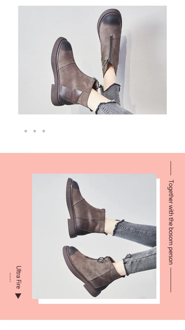 Botas mujer в стиле ретро; ; повседневная обувь; Ботинки martin; женские модные брендовые ботильоны из натуральной кожи с заклепками; Цвет Черный