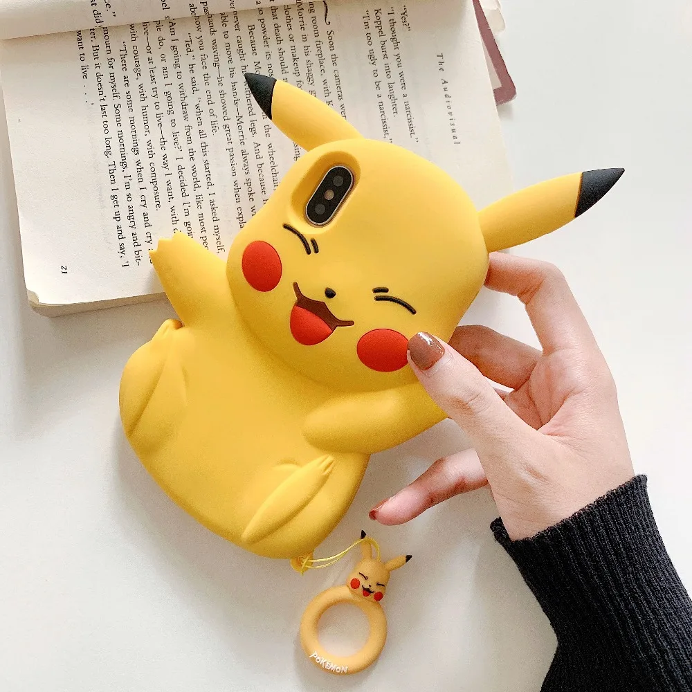 Стиль аниме мультфильм 3D Монстры Покемон Пикачу милый силиконовый чехол-накладка для iPhone 11 Pro MAX XR X XS 6 8 7plus