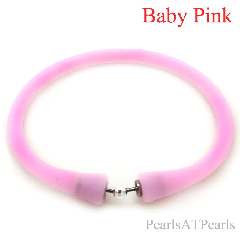 

Wholesale 6.5 inches Baby Pink Rubber Silicone Wristband for Custom Bracelet