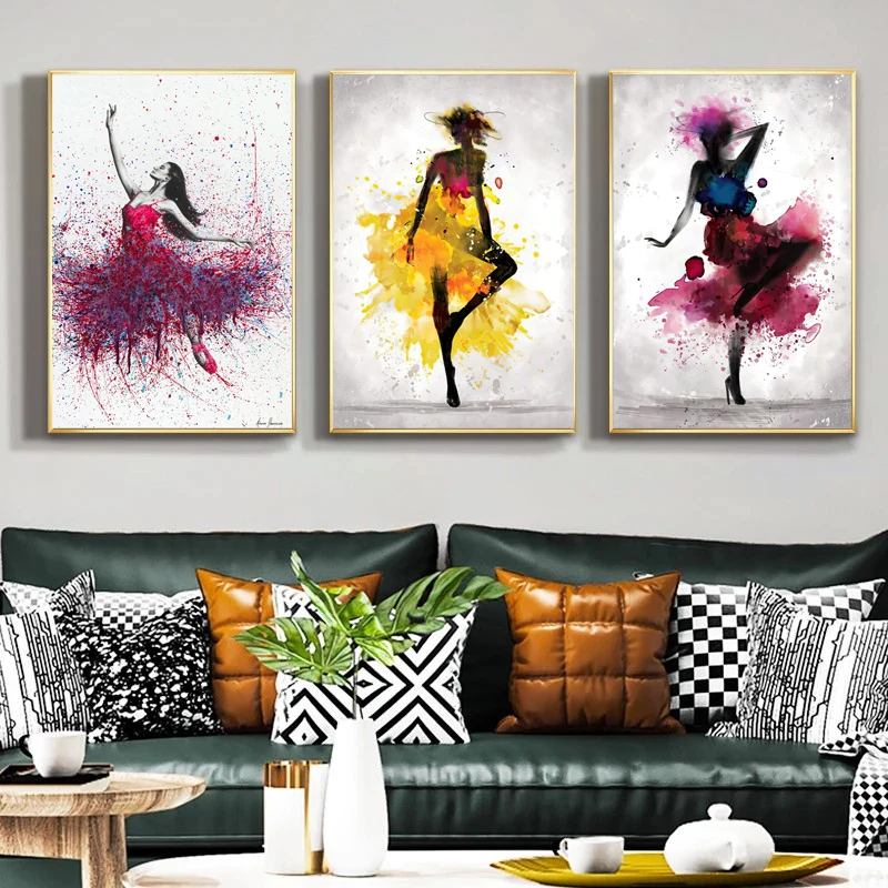 

HD Printed Dance Girl Canvas Painting Home Wall Decor Elegant Dancing Ballerina Oil Ballet Girl Wall Art Ballet Posters Printing