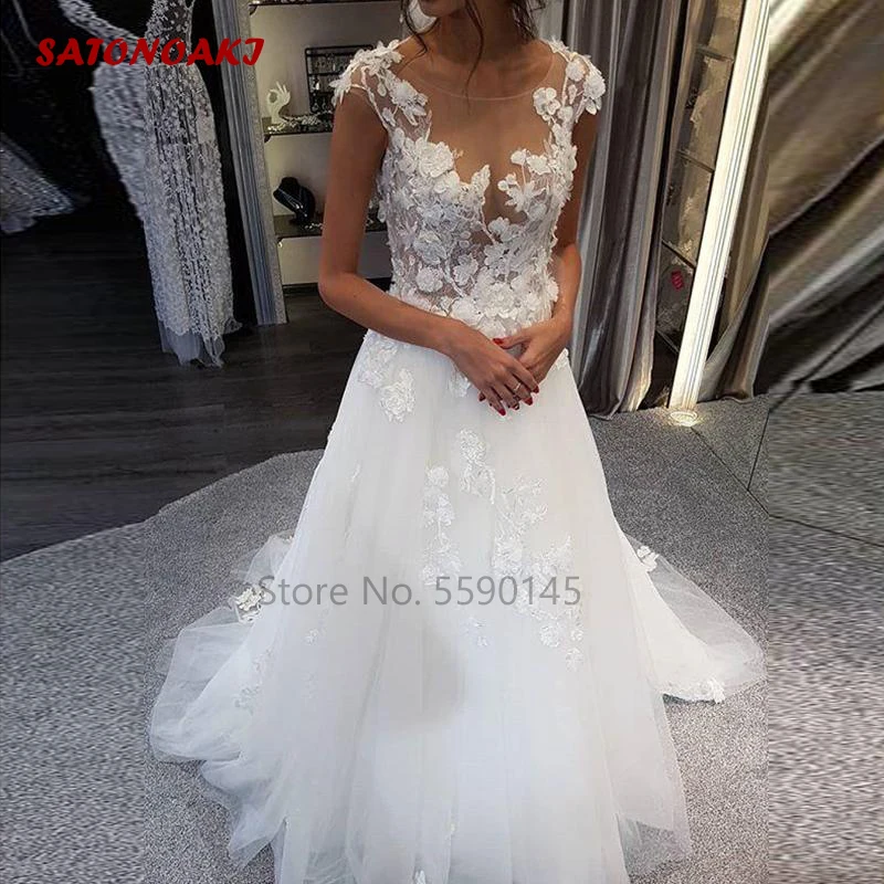 

Женское свадебное платье без рукавов It's yiiya, белое кружевное платье трапециевидной формы на пуговицах со шлейфом на лето 2019