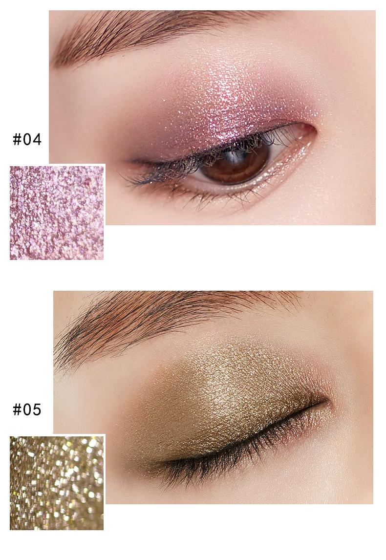 5 цветов Тени для век Серебристые белые блестящие тени Сияющие жемчужные жидкие