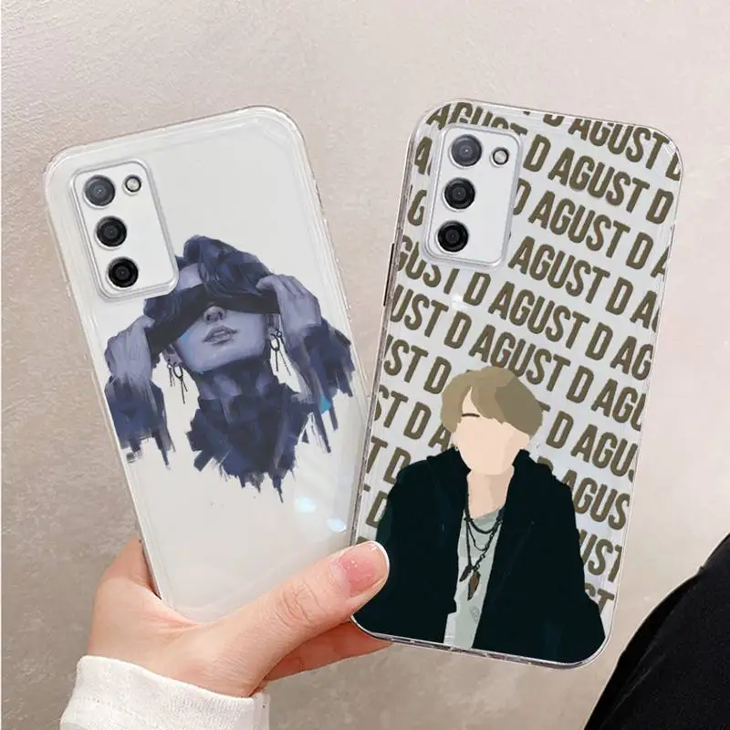 

agust d suga Phone Case For Xiaomi Mi 11 Ultra Lite 10 Redmi Note 9 8 7 9a K30S K40 Pro Transparent Coque