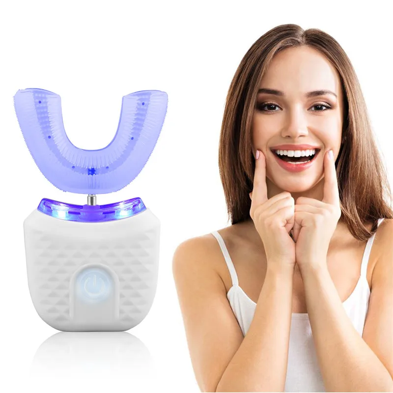 

CkeyiN 360 Degree U Type Lazy Automatic Sonic Silicone Electric Toothbrush Rechargeable Vibration Teeth Whitening Cleaning Tool
