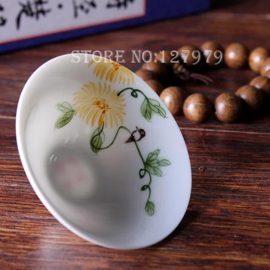 В продаже! Подлинная чашка Jingdezhen с бамбуковой шляпкой ручной росписи фарфоровая