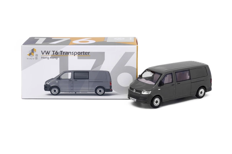 

Tiny 1:64 VW T6 Transporter Van Grey Diecast Model Car