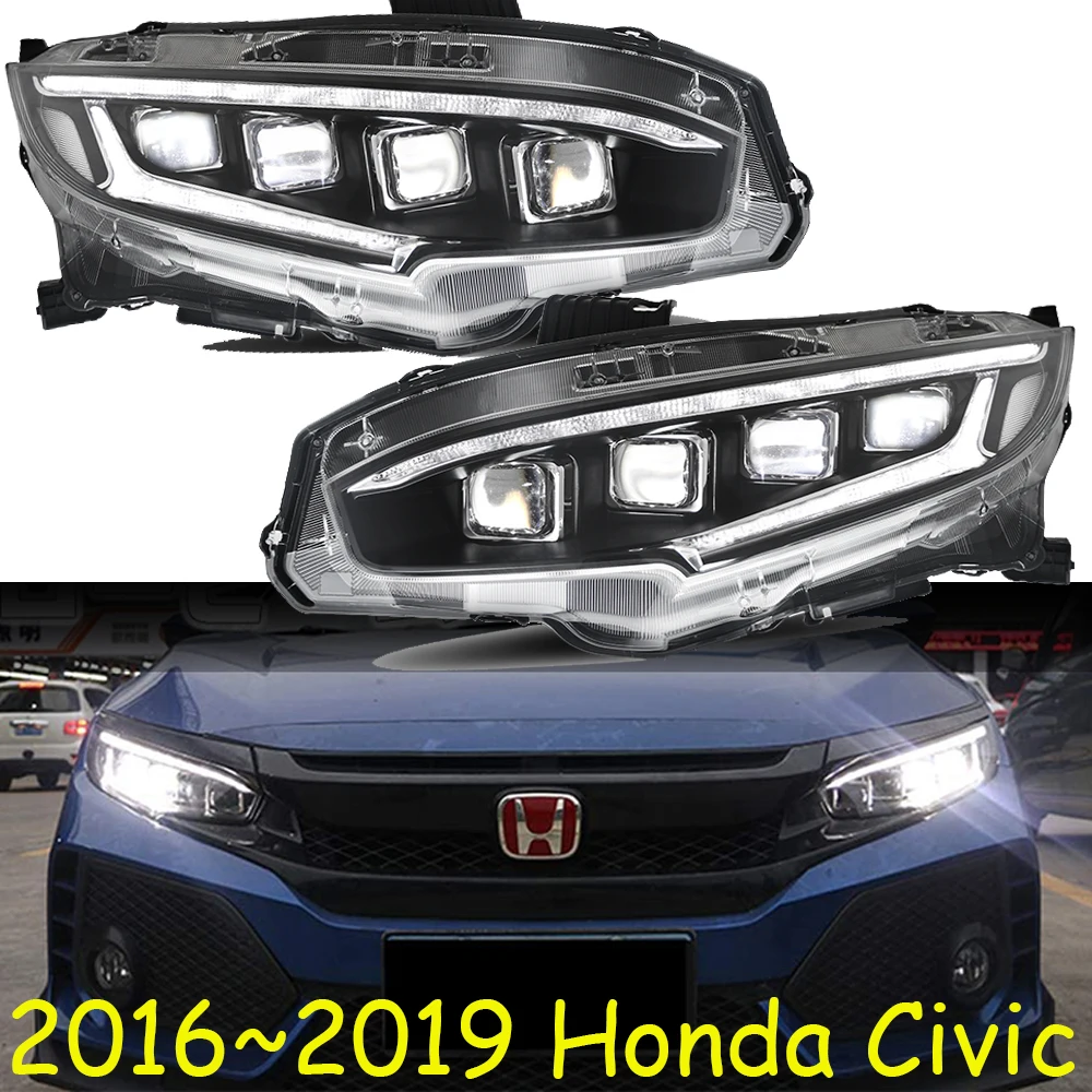 Автомобильный бампер фара для honda civic передсветильник РА 2016 ~ Y Светодиодные ДХО