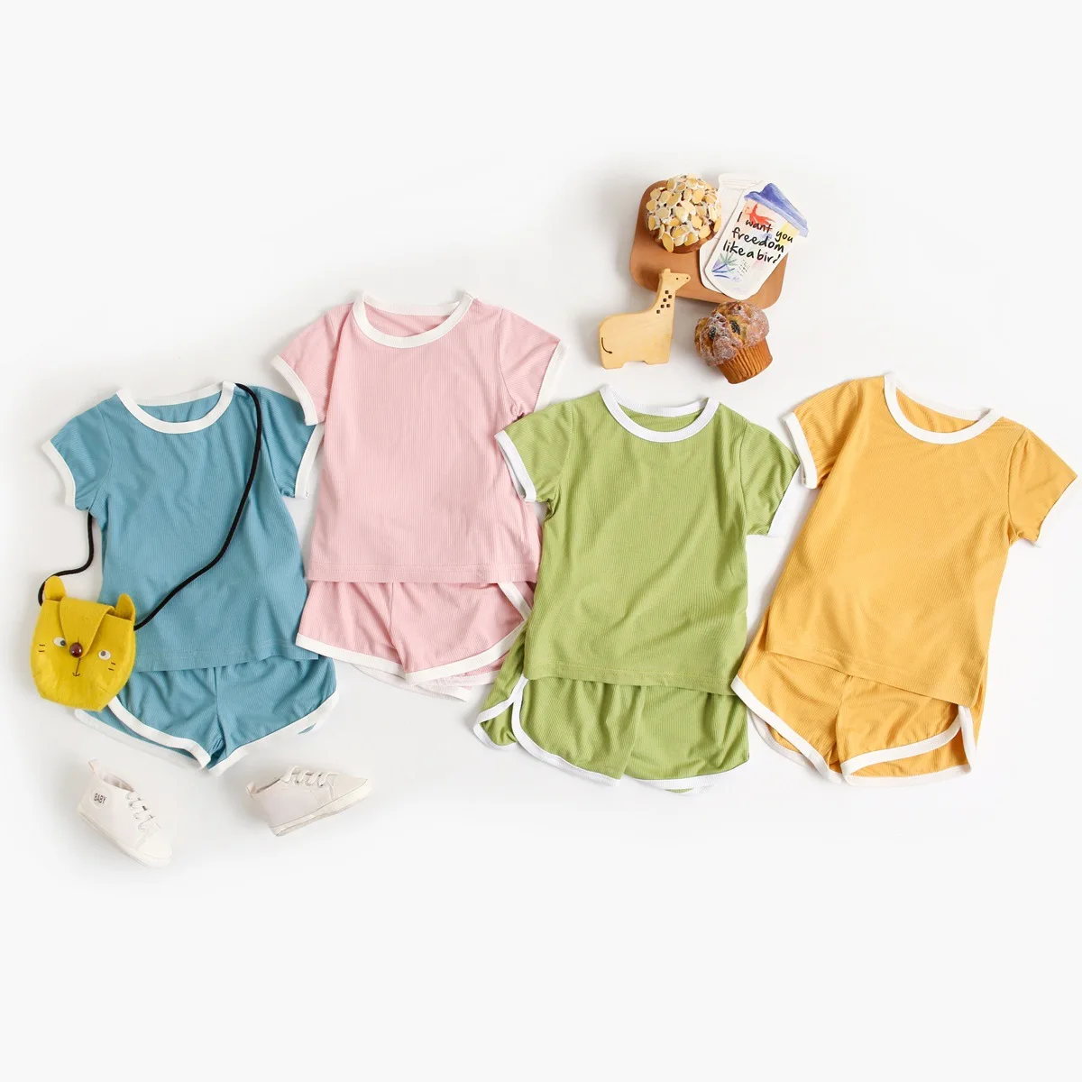 

Summer Infant Baby Boys Clothes Set Ribbed Cotton Baby Short Sleeve T Shirt + Shorts Toddler Boy Outfits Newborn Clothing