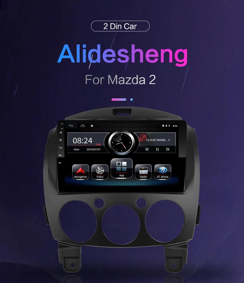 Android 9,0 автомобильный gps-навигатор для Mazda 2 Jinxiang DE Third generatio 2007 2008 2009 2010 2011- Автомобильный Радио мультимедийный плеер