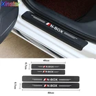 4 шт виниловая наклейка из углеродного волокна порога протектор накладка автомобиля стикер для Honda N-BOX авто аксессуары