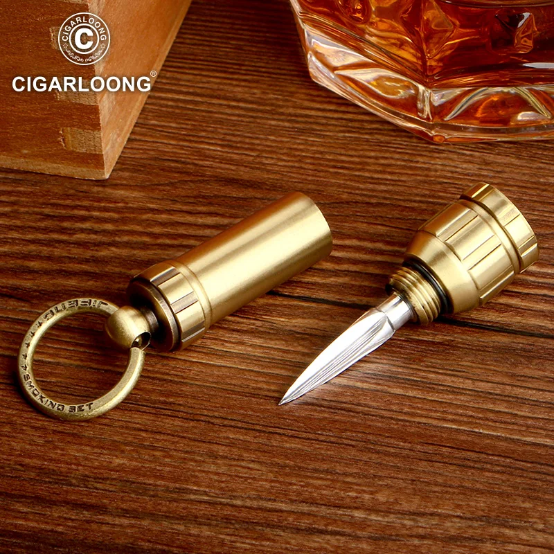 CIGARLOONG портсигар удар сигары ножницы размер 2 Функция портативный сверло для сигары отверстие с роскошной подарочной коробкой сигары удар CL-K17